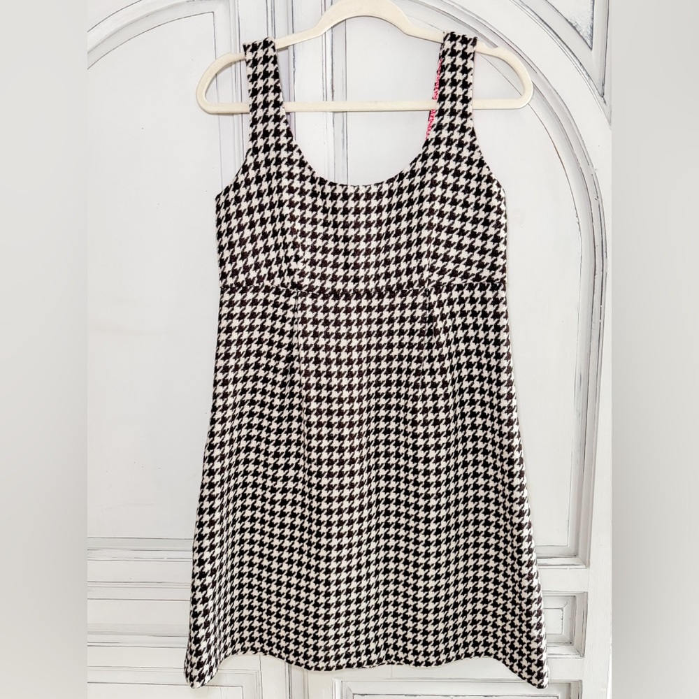 Women’s Vineyard Vines Brown and White Houndstooth Dress, Sz 8